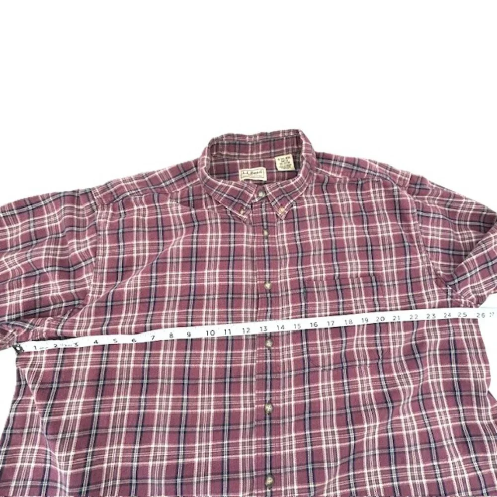LL Bean Mens Purple Flannel Shirt XLT - Picture 5 of 9